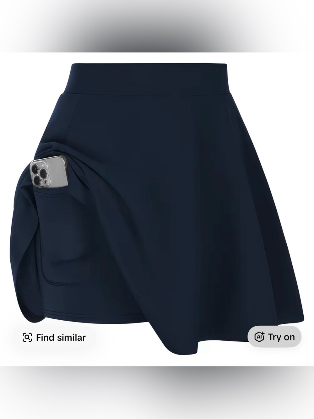 Women’s Navy Skater Skirt with Side Pocket
